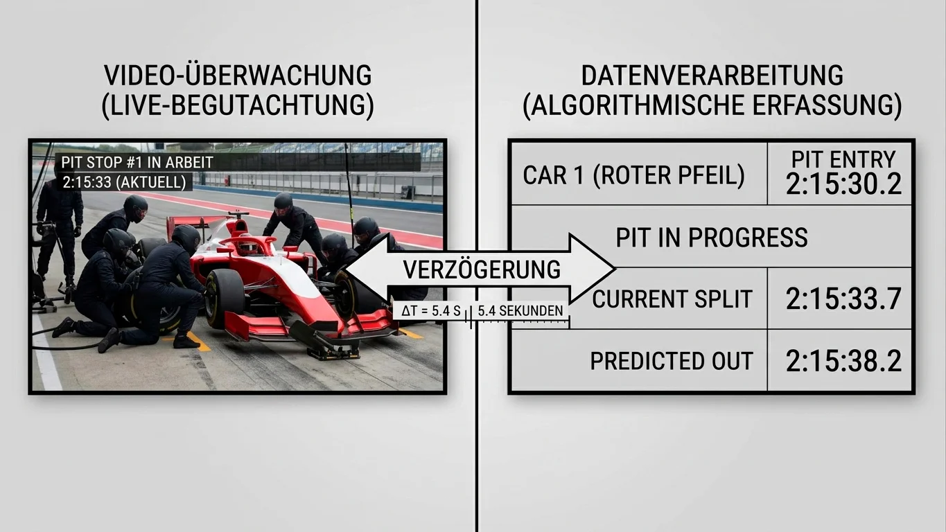 Algorithmus-Lag Zeitfenster nach F1 Boxenstopp — Sekunden zwischen Pit Stop und Quotenkorrektur