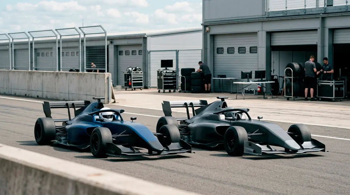 Formel-1-Testfahrten 2026 mit Teams beim Setup-Vergleich auf der Rennstrecke