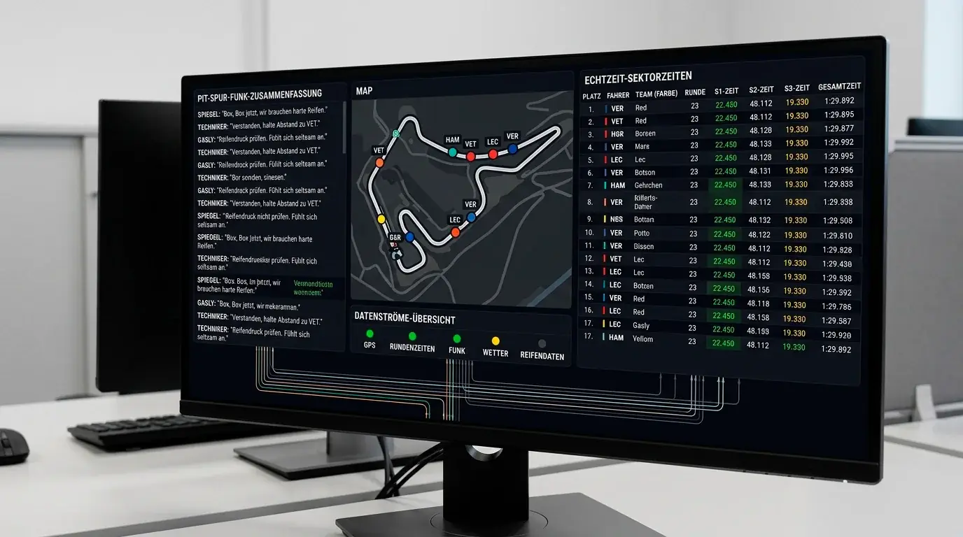 Drittanbieter-Timing-Tool mit aggregierten F1-Datenquellen und Teamfunk für erfahrene Motorsport-Wetter