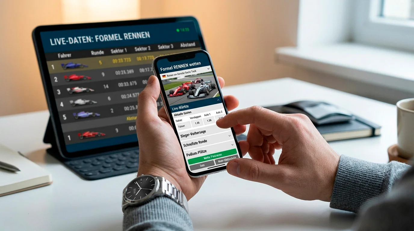 Motorsport-Wetter nutzt Live-Timing-Daten und GGL-lizenzierte Wettplattform parallel bei F1-Livewette