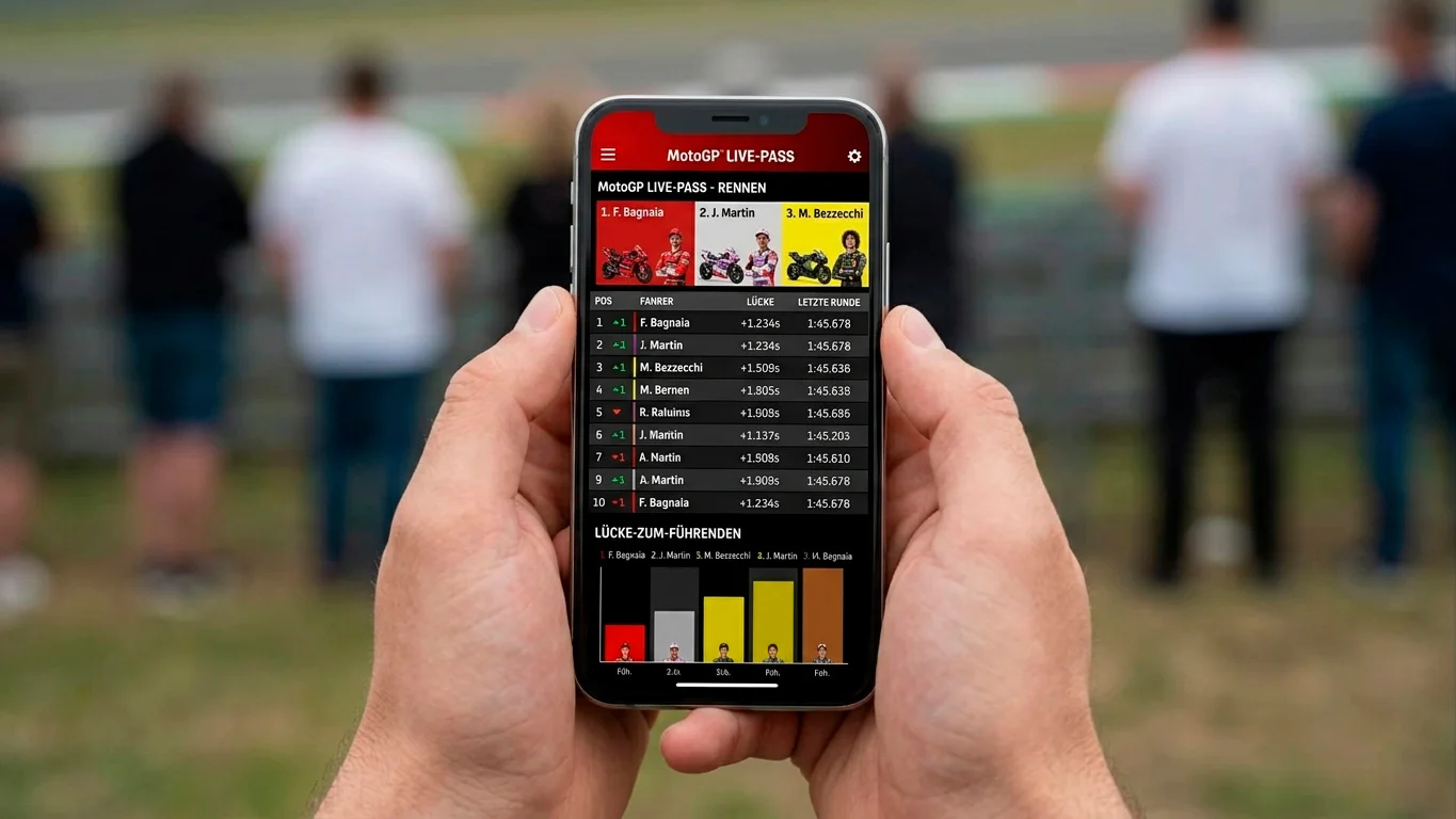 MotoGP App zeigt Rennpositionen und Rundenzeiten beim Sprint-Race für Livewetten-Entscheidungen