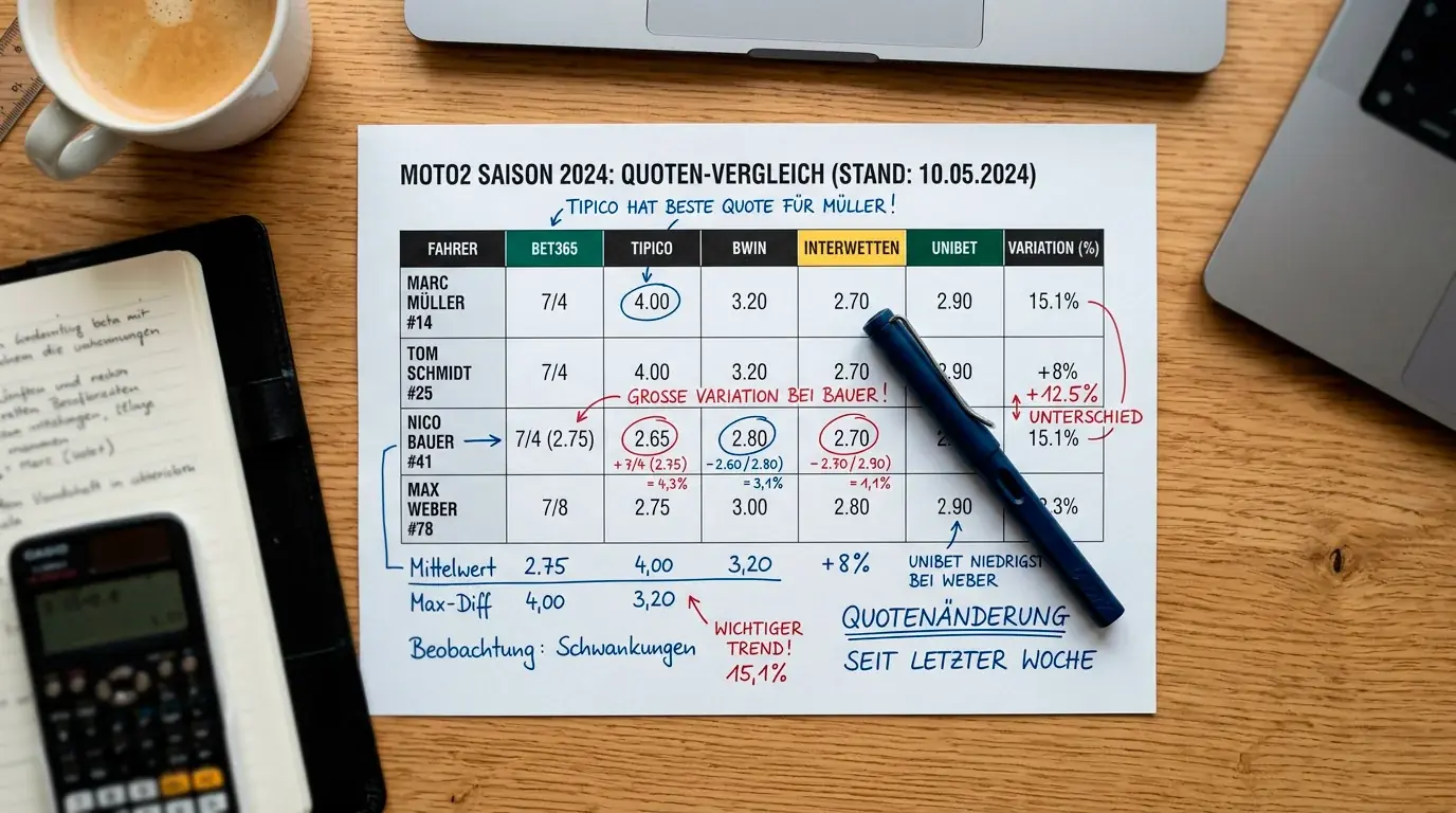 Quoteneffizienz und Informationsvorsprung bei Moto2 und Moto3 Wetten