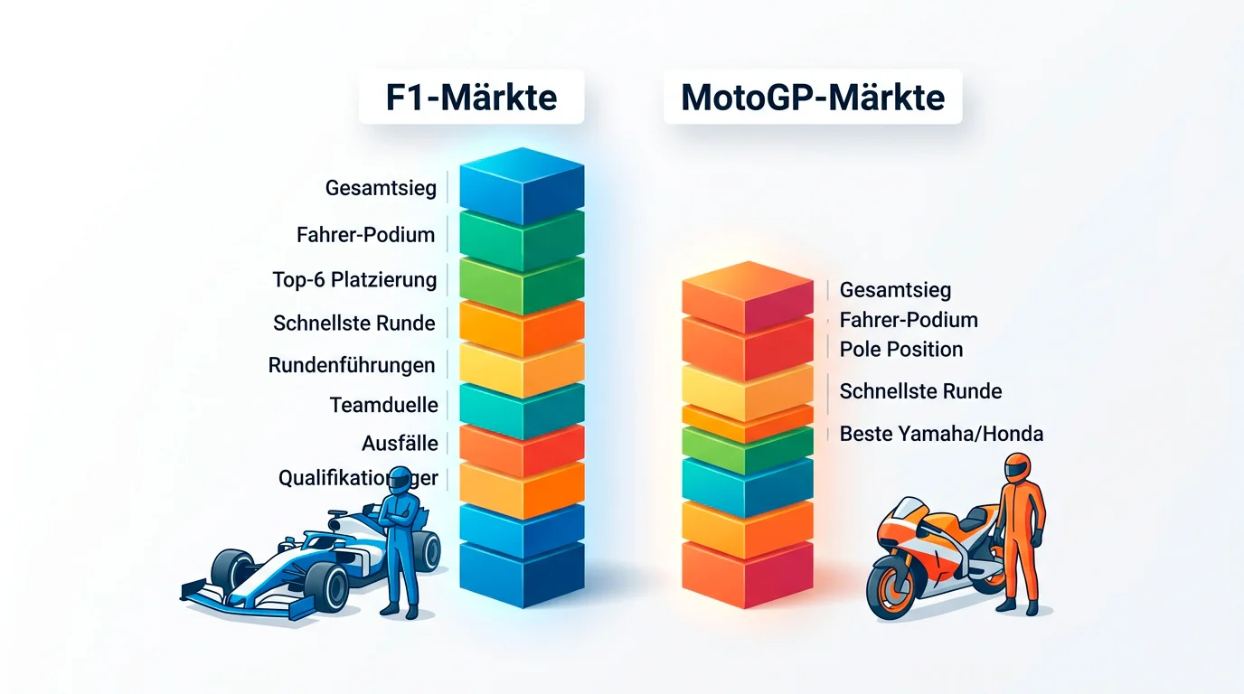 MotoGP Wettmarkttiefe im Vergleich zu Formel 1 — Anbieter, Märkte und Quoteneffizienz in Deutschland