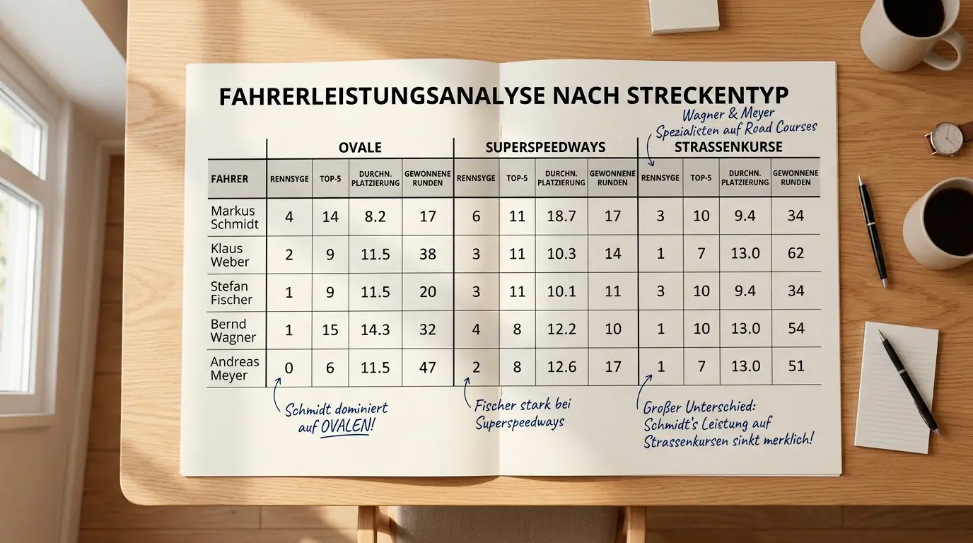 Informationsquellen für NASCAR-Wetten: offizielle Statistiken, Streckentypen und Fahrerleistungsdaten