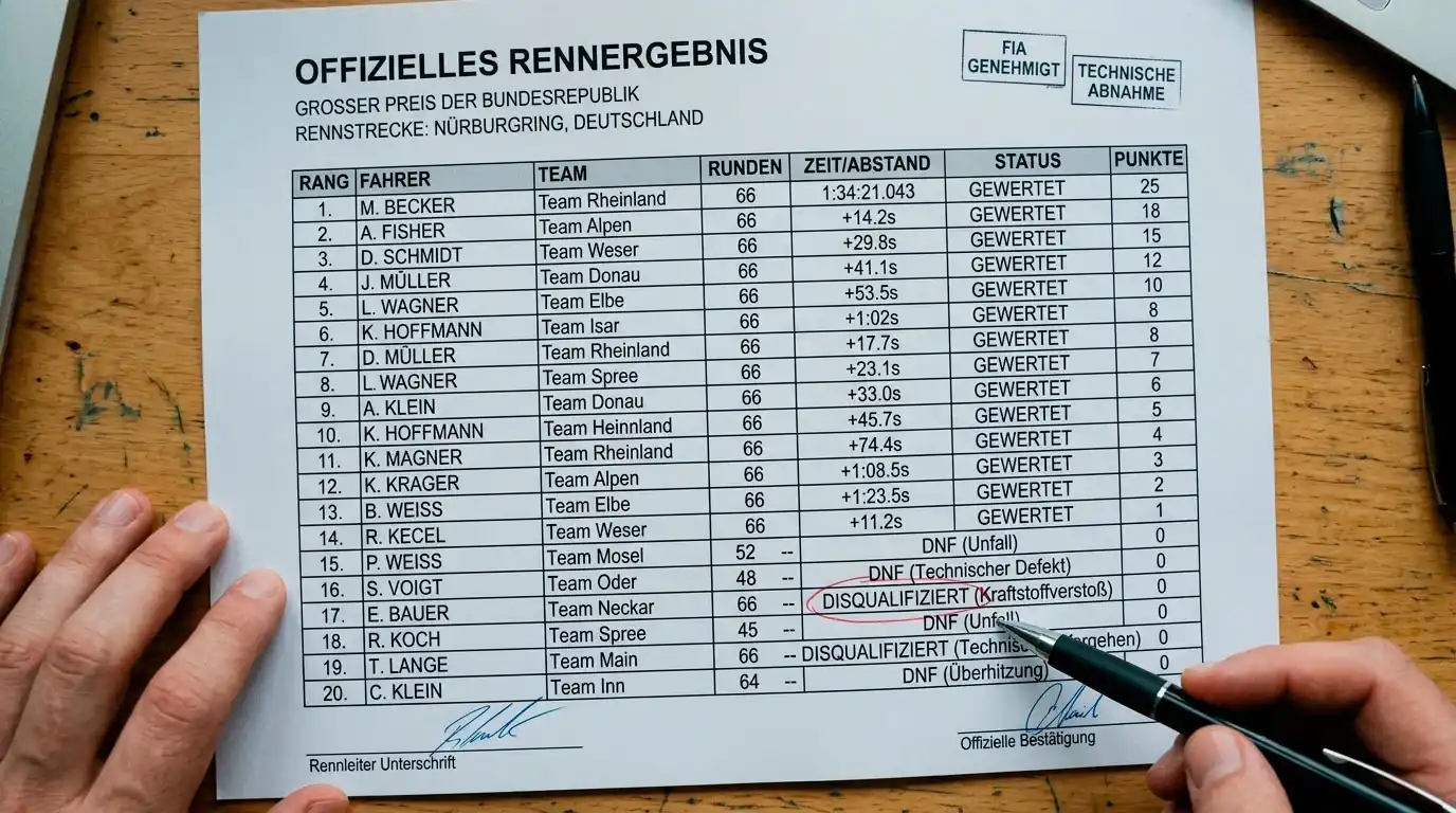 DNF und Disqualifikation bei Podiumswetten im Motorsport — Regelungen der GGL-Anbieter