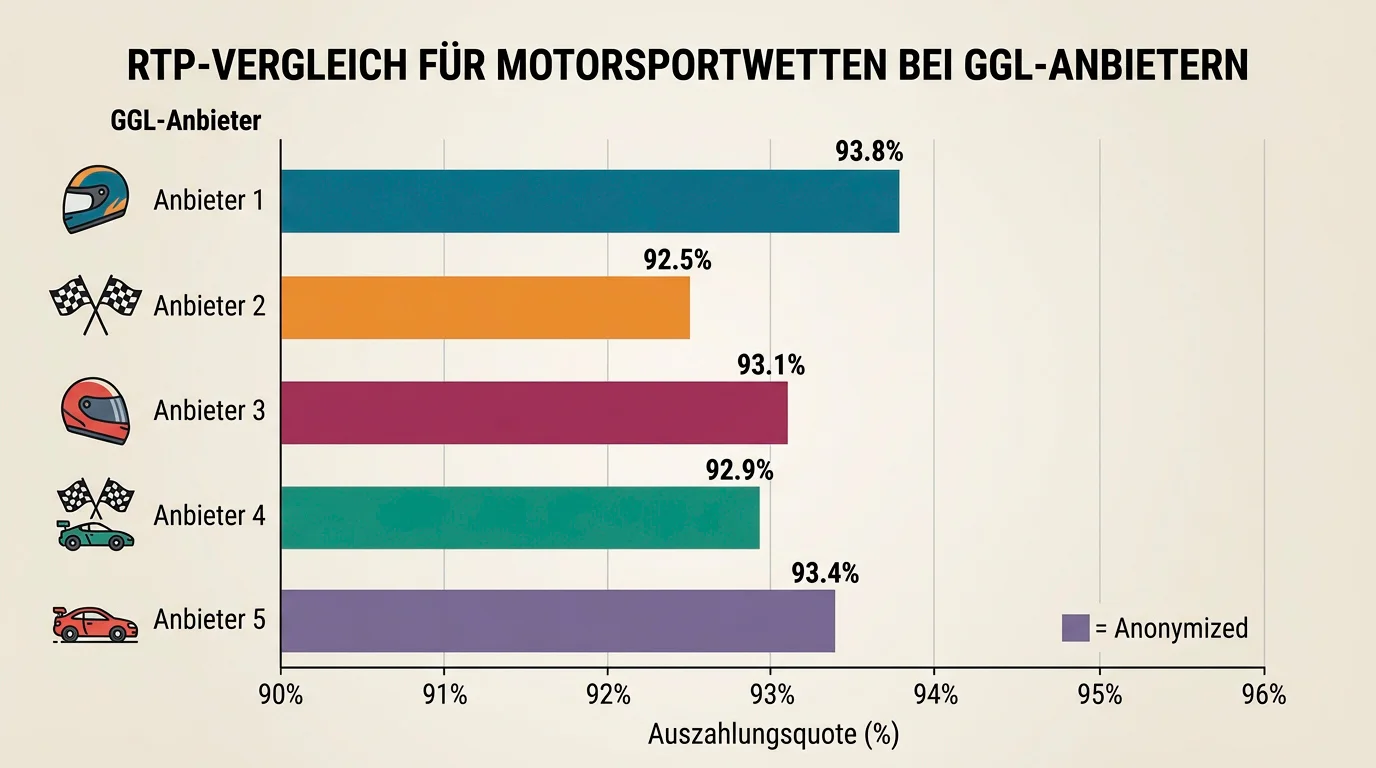 RTP-Vergleich verschiedener GGL-Anbieter für Motorsport-Wetten zeigt Unterschiede beim Quotenschlüssel