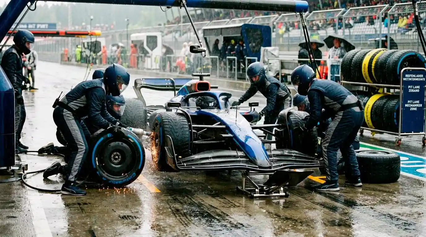 Reifenstrategie und Quotenbewegungen bei Regenrennen im Motorsport