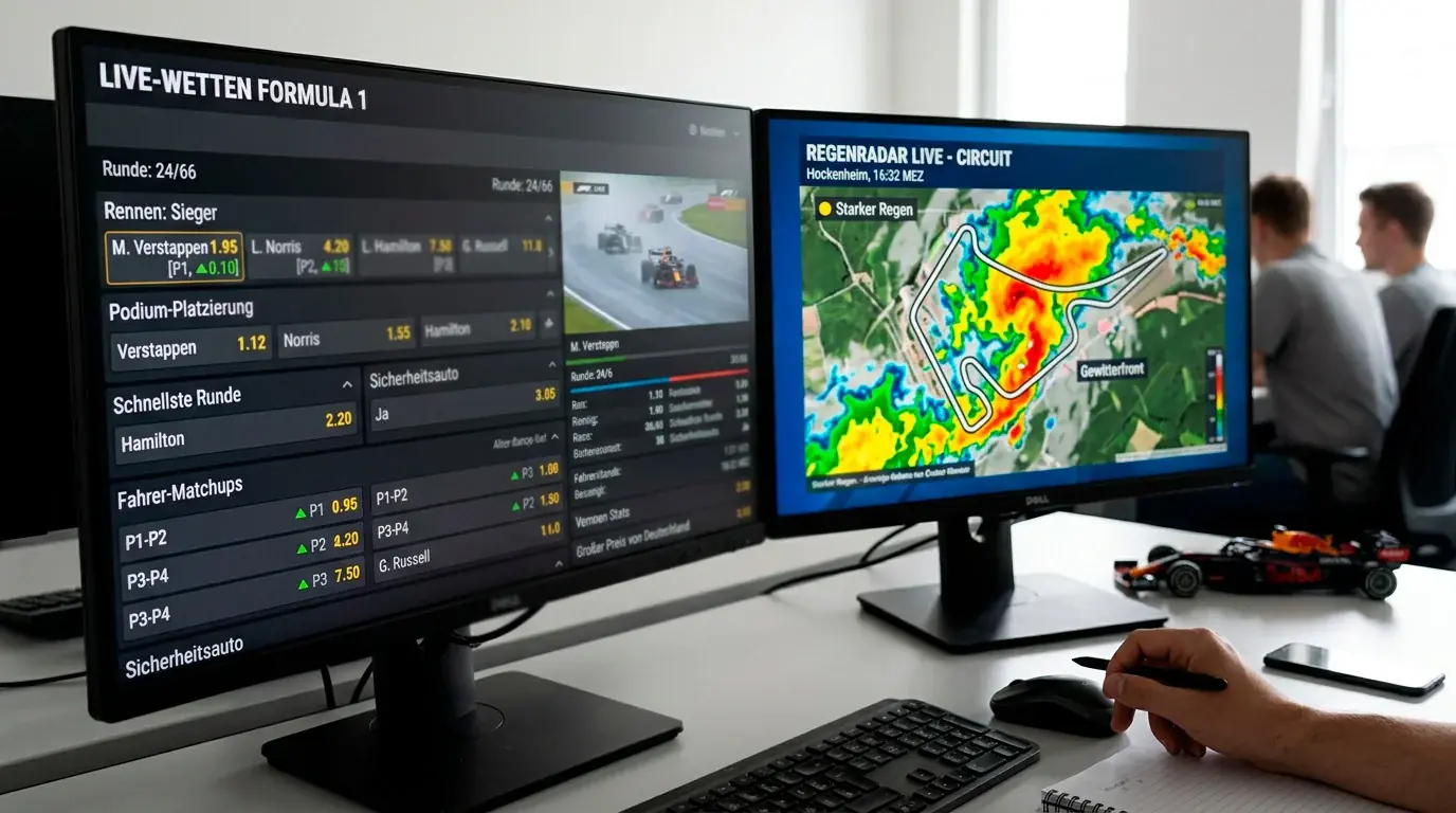 Strategie für wetterbezogene Motorsport-Livewetten bei Regen und Wetterumschwüngen