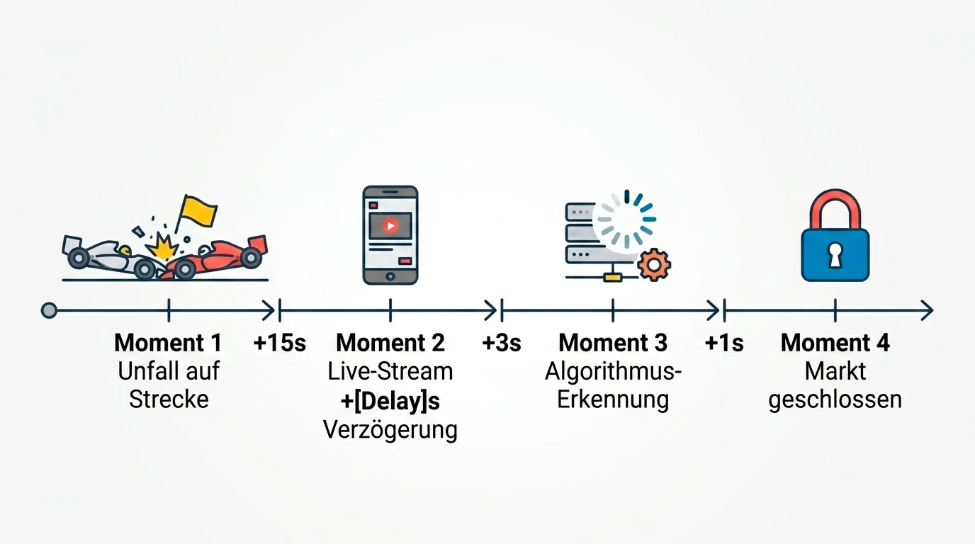 Algorithmus-Lag bei Safety-Car-Livewetten F1 — Zeitfenster zwischen Vorfall und Quotenkorrektur