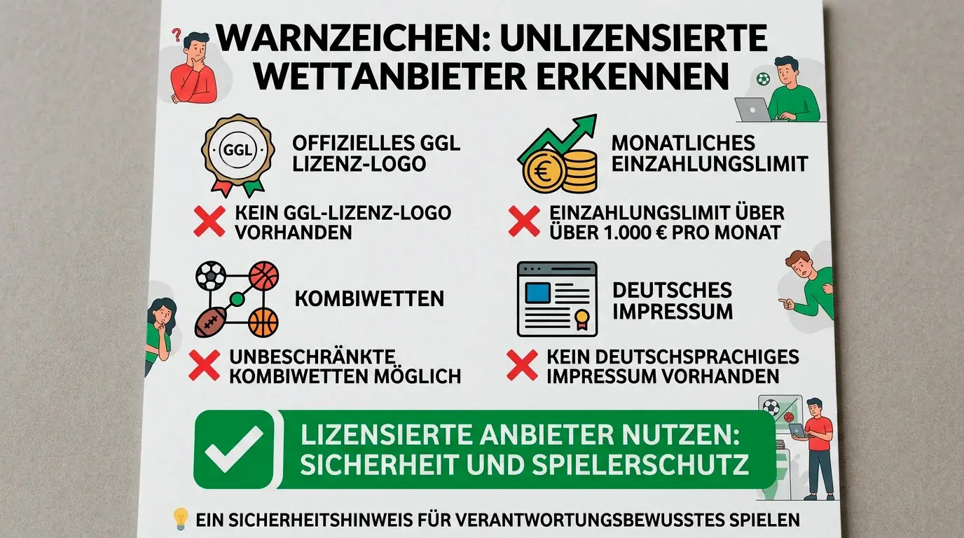 Warnsignale illegaler Wettanbieter — Checkliste zur Erkennung nicht lizenzierter Buchmacher in Deutschland