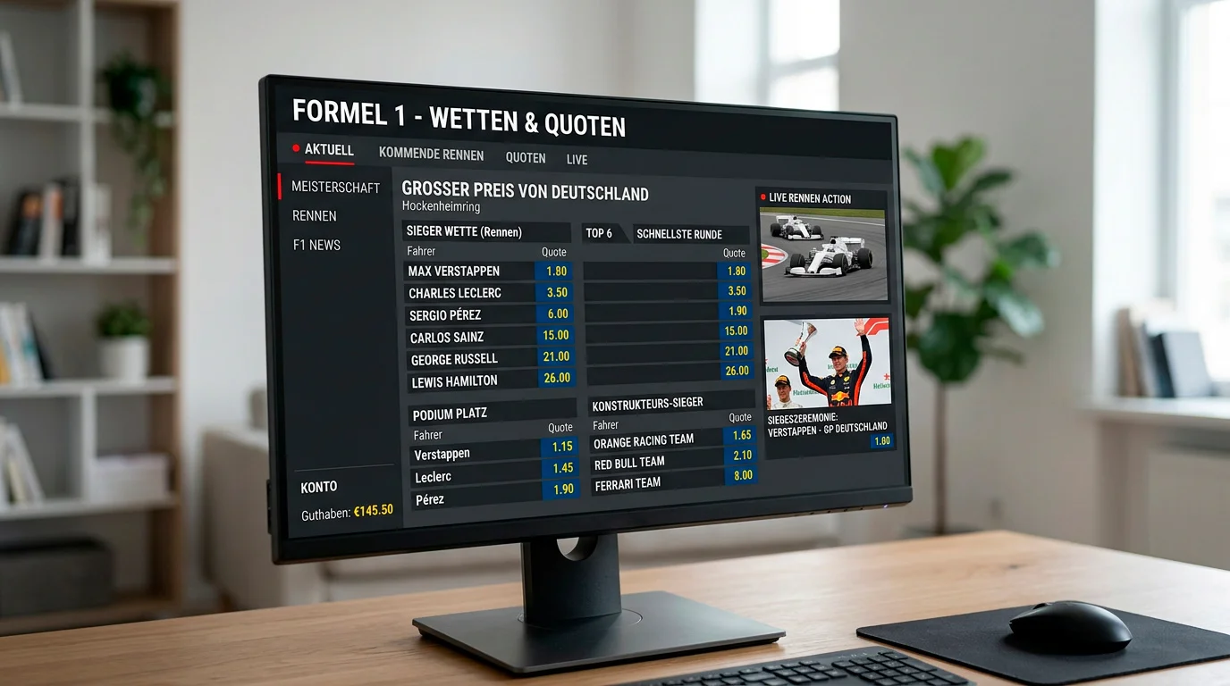 GGL-lizenzierte Anbieter mit tiefen F1-Siegwetten-Märkten im Vergleich