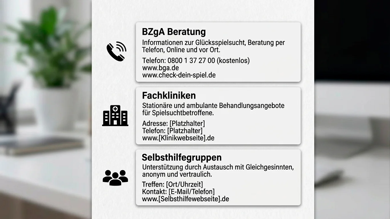 Hilfsangebote bei Spielsucht in Deutschland: Fachkliniken, Selbsthilfegruppen und kostenlose Beratungsstellen