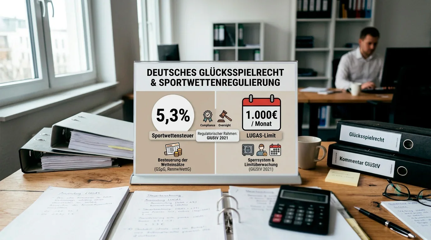 Sportwettensteuer von 5,3 Prozent und monatliches LUGAS-Einzahlungslimit von 1.000 Euro in Deutschland