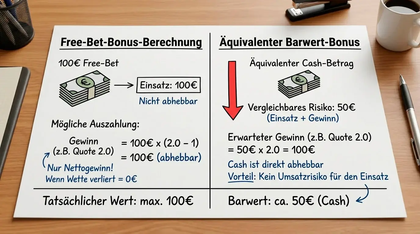 Free-Bet-Wert bei Motorsport-Grand-Prix-Aktion berechnen: Unterschied zwischen Freiwette und Barauszahlung