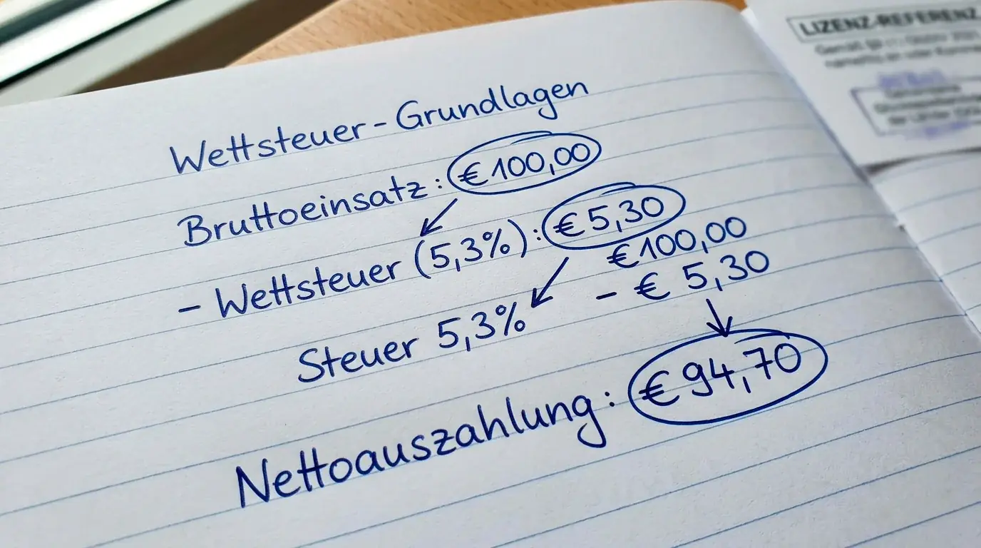 Erklärung der Sportwettensteuer Deutschland 5,3 Prozent Einsatzsteuer Grundlagen Buchmacher